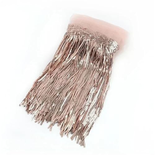 Quasten-Nähborte mit Pailletten, Fransenquaste, Spitzenborte, Glitzerband, DIY, Tanzaufführung, Kleidung, Dekoration, Nähmaterial für lateinamerikanische Kleider, Farbe: 08,2 m von GMVZGQW
