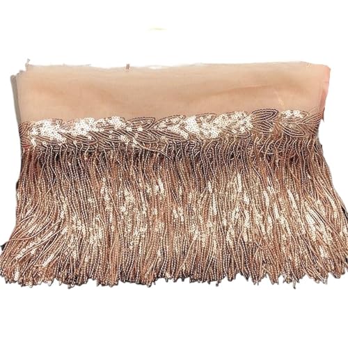 Quasten-Nähborte mit bunten Pailletten, glänzende Quaste, Spitzenbesatz, Fransen, 20 cm breit, DIY-Kleidung, lateinamerikanisches Tanzkleid, Hochzeitsband, Nähen für lateinamerikanische Kleider von GMVZGQW