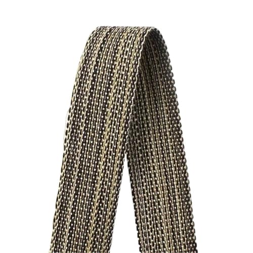 Ramie-Gurtband, 1/2/3/4/5 m, Baumwolle, für Rucksack, Tasche, Gürtel, Bänder, DIY, Nähen, Schrägband, Bekleidungszubehör für Heimwerker (Kaffeebraun, 34 mm, 4 m) von GMVZGQW