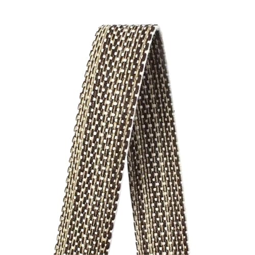 Ramie-Gurtband, Köperband, 1/2/3/4/5 m, Baumwolle, für Rucksack, Tasche, Gürtel, Bänder, DIY, Nähen, Schrägband, Bekleidungszubehör für Heimwerker (Kaffeebraun, 20 mm, 3,0 m) von GMVZGQW