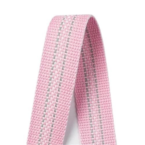 Ramie-Gurtband, Köperband, 1/2/3/4/5 m, Baumwolle, für Rucksack, Tasche, Gürtel, Bänder, DIY, Nähen, Schrägband, Bekleidungszubehör für Heimwerker (Rosa, 30 mm, 2 m) von GMVZGQW