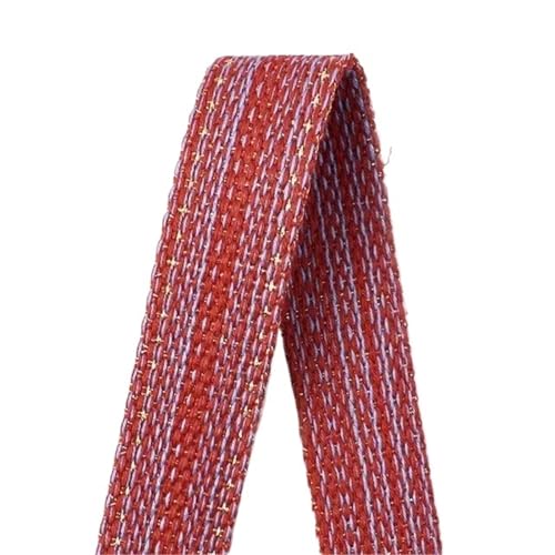 Ramie-Gurtband, Köperband, 1/2/3/4/5 m, Baumwolle, für Rucksack, Tasche, Gürtel, Bänder, DIY, Nähen, Schrägband, Bekleidungszubehör für Heimwerker (Rot, 25 mm, 1 m) von GMVZGQW