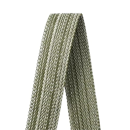 Ramie-Gurtband, Köperband, 1/2/3/4/5 m, Baumwolle, für Rucksack, Tasche, Gürtel, Bänder zum Basteln, Nähen, Schrägband, Bekleidungszubehör für Heimwerker (Grün, 34 mm, 3,0 m) von GMVZGQW