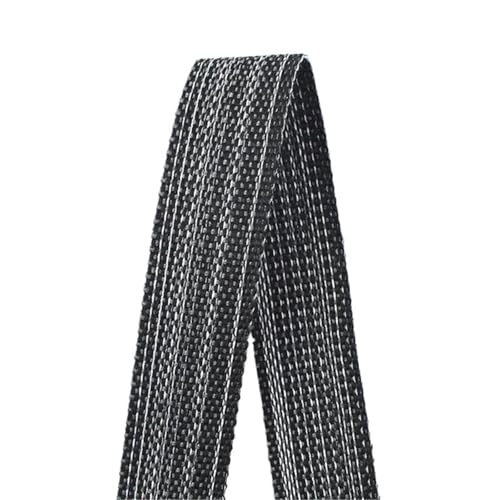 Ramie-Gurtband, Köperband, 1/2/3/4/5 m, Baumwolle, für Rucksack, Tasche, Gürtel, Bänder zum Basteln, Nähen, Schrägband, Bekleidungszubehör für Heimwerker (Schwarz, 30 mm, 2 m) von GMVZGQW