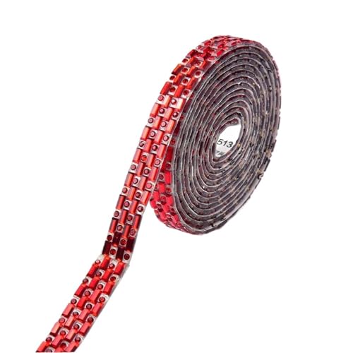 Rechteckiges Strass-Klebeband zum Nähen von Schuhen (Rot) von GMVZGQW