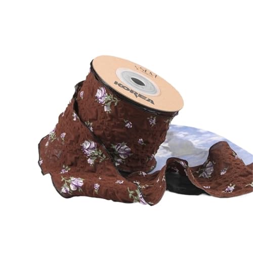 Satin-Rüschenborte, 25 mm, 50 mm, doppelseitig, florales Chiffonband, Schleifen, Zubehör, handgefertigt, Satin-Rüschenborte (Farbe 02, 25 mm, 99 Yards) von GMVZGQW