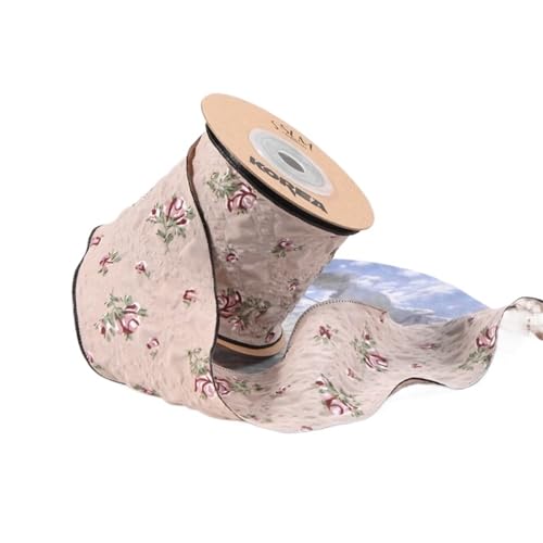 Satin-Rüschenborte, 25 mm, 50 mm, doppelseitig, florales Chiffonband, Schleifen, Zubehör, handgefertigt, Satin-Rüschenborte (Farbe 04, 25 mm, 99 Yards) von GMVZGQW