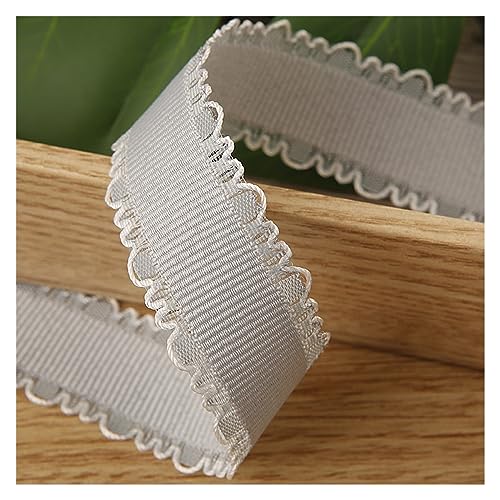 Satin-Rüschenborte, 9,1 m, Ripsband für DIY, Handwerk, Kopfbedeckung, Karten, Geschenke, Dekoration, Verpackung, Kleidung, Nähen, Materialien, Satin-Rüschenborte (Grau, 40 mm) von GMVZGQW
