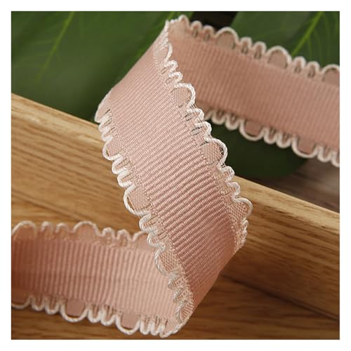 Satin-Rüschenborte, 9,1 m, Ripsband für DIY, Handwerk, Kopfbedeckung, Karten, Geschenke, Dekoration, Verpackung, Kleidung, Nähen, Materialien, Satin-Rüschenborte (Rosa, 25 mm) von GMVZGQW