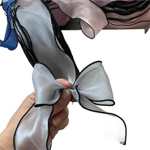 Satin-Rüschenborte, Gazeband, einfarbig, doppellagig, handgefertigt, Fliege, Materialien, Breite: 55 mm, Satin-Rüschenborte (Farbe F, 13 m) von GMVZGQW