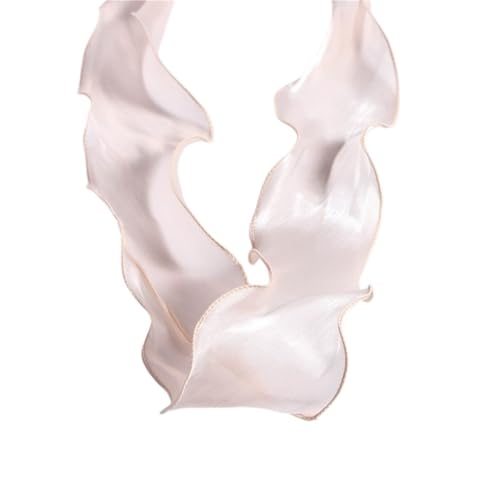 Satin-Rüschenborte, magisches Perlensaum, handgefertigt, Haar-Accessoire, Schleife, gewellter Saum, Fischschwanzgarn, Satin-Rüschenborte, Aprikose, 9,1 m von GMVZGQW