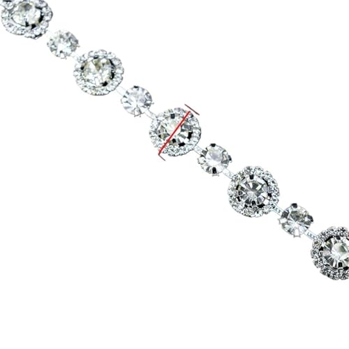 Strass Blume Kette Verschluss Kette für Kleidung Taschen Hüte Hochzeit Schuhe Nähen (Rund) von GMVZGQW