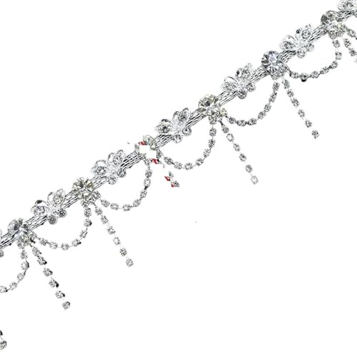 Strass Blume Kette Verschluss Kette für Kleidung Taschen Hüte Schuhe Hochzeit (Schmetterling) von GMVZGQW