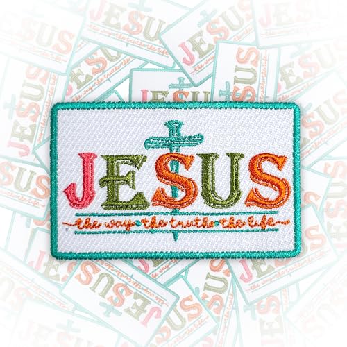 Aufnäher "Jesus the Way the Truth the Life", 7,6 cm, zum Aufbügeln oder Aufnähen, bestickte Applikation für Trucker, Hüte, Kleidung, Rucksäcke, christliches, religiöses Jesus, DIY, lustiges Zubehör, Aufnäher "Jesus the Way the Truth the Life", 7,6 cm, zum Aufbügeln oder Aufnähen, bestickte Applikation für Trucker, Hüte, Kleidung, Rucksäcke, christliches, religiöses Jesus, DIY, lustiges Zubehör, von GNAART