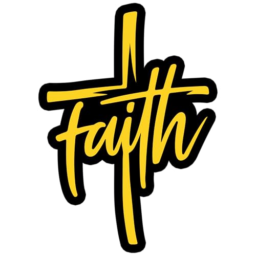 Aufnäher mit Aufschrift "Faith", 7,6 cm, lustiges Kreuz, christlich, religiös, Beten, Bibelvers, Zitat, Humor, zum Aufbügeln/Aufnähen, Stickerei-Applikation, für Trucker, Hüte, Kleidung, Rucksack von GNAART