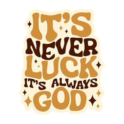Aufnäher mit Aufschrift "It's Never Luck It's Always God", 7,6 cm, christlich, religiös, Jesus, Bibelvers zum Aufbügeln oder Aufnähen, Stickerei-Applikation für Trucker, Hüte, Kleidung, Rucksack von GNAART