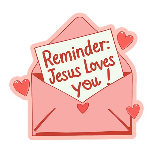 Aufnäher mit Aufschrift "Reminder Jesus Loves You", 7,6 cm, rosa Herz-Umschlag, christlich, religiös, Bibelvers zum Aufbügeln oder Aufnähen, Stickerei, Stoffapplikation für Trucker, Hüte, Kleidung Aufnäher mit Aufschrift "Reminder Jesus Loves You", 7,6 cm, rosa Herz-Umschlag, christlich, religiös, Bibelvers zum Aufbügeln oder Aufnähen, Stickerei, Stoffapplikation für Trucker, Hüte, Kleidung von GNAART
