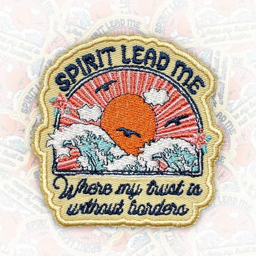 Aufnäher mit Aufschrift "Spirit Lead Me Where My Trust Is Without Borders", 7,6 cm, lustig, Sonnenlicht, christlich, religiös, zum Aufbügeln oder Aufnähen, Stickerei-Applikation für Trucker, Hüte von GNAART