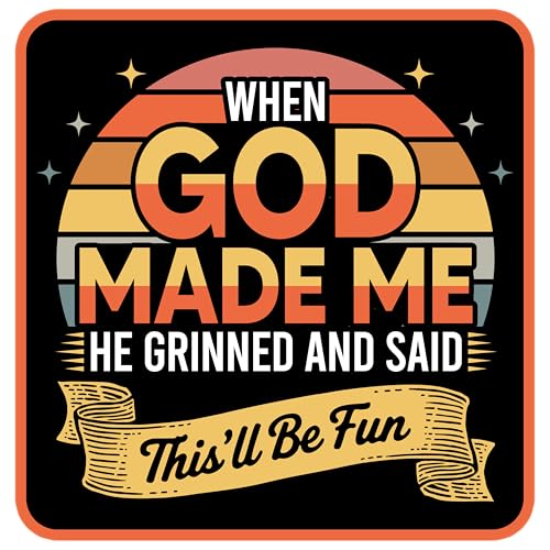 Aufnäher mit Aufschrift "When God Made Me He Grinned and Said This'll Be Fun", 7,6 cm, lustiger christlicher Jesus, Bibel, Humor, zum Aufbügeln oder Aufnähen, Stickerei, Stoffapplikation für Trucker von GNAART
