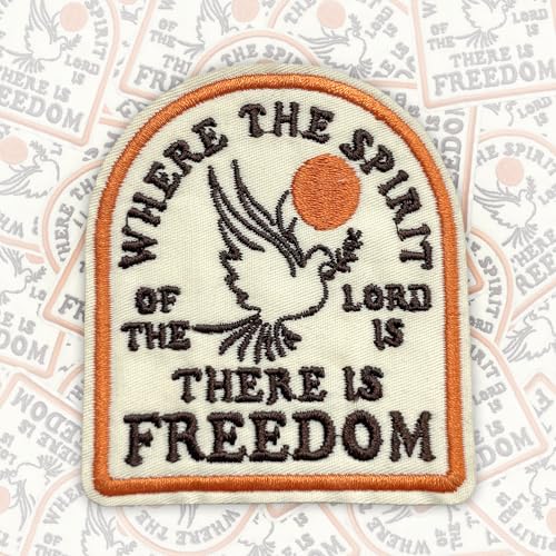 Aufnäher mit Aufschrift "Where The Spirit Of The Lord Is There Is Freedom", 7,6 cm, Taube, Bibel, christliches Gebet, Humor, zum Aufbügeln oder Aufnähen, Stickerei, Stoffapplikation für Trucker, Hüte Aufnäher mit Aufschrift "Where The Spirit Of The Lord Is There Is Freedom", 7,6 cm, Taube, Bibel, christliches Gebet, Humor, zum Aufbügeln oder Aufnähen, Stickerei, Stoffapplikation für Trucker, Hüte von GNAART