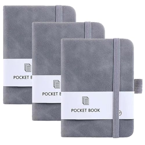 A7 Journal Notizbuch Set Mini Hardcover,Notizbuch Klein A7,A7 Kleines Notizbuch Tagebuch,Mini Notizbuch Notizbuch mit Elastischem Verschlussband und Stifthalter,3 stück,Grau A7 Journal Notizbuch Set Mini Hardcover,Notizbuch Klein A7,A7 Kleines Notizbuch Tagebuch,Mini Notizbuch Notizbuch mit Elastischem Verschlussband und Stifthalter,3 stück,Grau von GNAUMORE