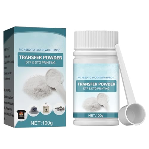 GNAUMORE DTF-Transferpulver,Wasserfester Schmelzklebstoff für DTF,Transfer Powder,Pulver Schmelzkleber,Hotmelt-Pulver,Verwendet für Pulverfolie auf T-Shirts,100g von GNAUMORE