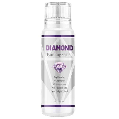 GNAUMORE Diamond Painting Versiegelung,Diamant Painting Zubehör,Schnell Trocknender Diamantkleber mit Schwammkopf,Durchsichtig Diamond Painting Kleber,120ML von GNAUMORE