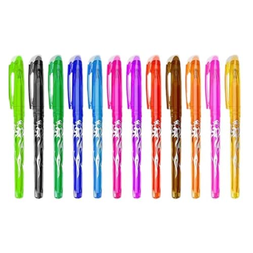 GNHG 12 farbige Gelstifte, 0,7 mm radierbare Kugelschreiber, farbige radierbare Gelstifte, geeignet für Schulbedarf, Bürobedarf, Studenten von GNHG