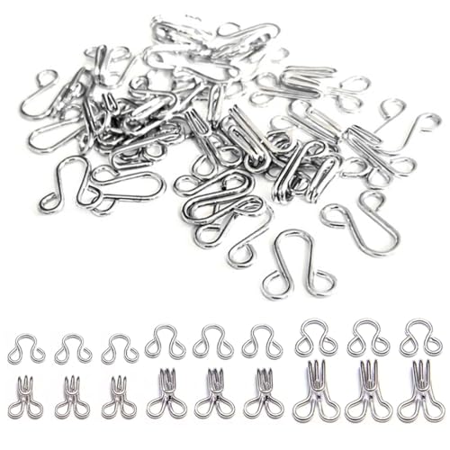 GNHG 60 Set BH Haken Ösen Verschluss,DIY Bouquet Sets,Verschlusshaken,ösen Verschluss,Unterwäsche Haken und Augen Schließe, 3 Größen von GNHG