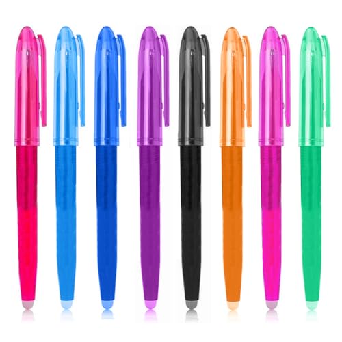 GNHG 8 Stück farbige Gelstifte, radierbare Kugelschreiber 0,5 mm, radierbare Gelstifte für Schulbedarf, Bürobedarf von GNHG