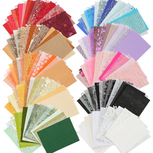 160 Blatt strukturiertes Scrapbook-Papier und Netzstoff, sortiertes Set, 10 Farbschemata, gemischtes handgefertigtes Maulbeer-Spezialpapier für Scrapbooking, Junk, Journaling-Zubehör, 11,9 x 17,9 cm 160 Blatt strukturiertes Scrapbook-Papier und Netzstoff, sortiertes Set, 10 Farbschemata, gemischtes handgefertigtes Maulbeer-Spezialpapier für Scrapbooking, Junk, Journaling-Zubehör, 11,9 x 17,9 cm von GNILLKO