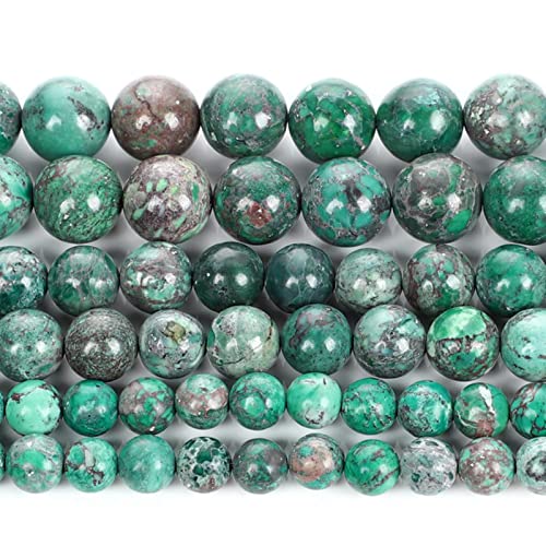 Blaugrün Türkis Naturstein Perlen Runde Lose Perlen Für Die Schmuckherstellung DIY Halskette Armbänder-H9275,10mm 36-38St von GNOXI