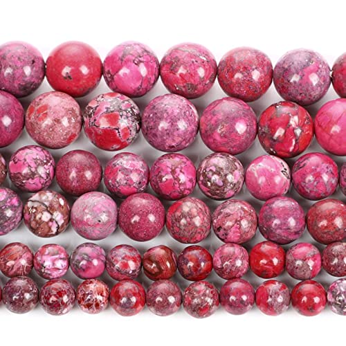 GNOXI Türkisfarbene Naturstein-Perlen, Charm, rund, lose Perlen für Schmuckherstellung, DIY, Halsketten, Armbänder, H9269, 6 mm, 60–62 Stück von GNOXI