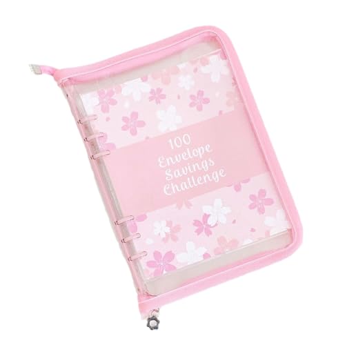 GNURBDILFO 100 Umschläge Challenge Binder Sparordner für Save 5050 mit Geldumschlägen für Budgetplanung mit Reißverschlusshülle von GNURBDILFO
