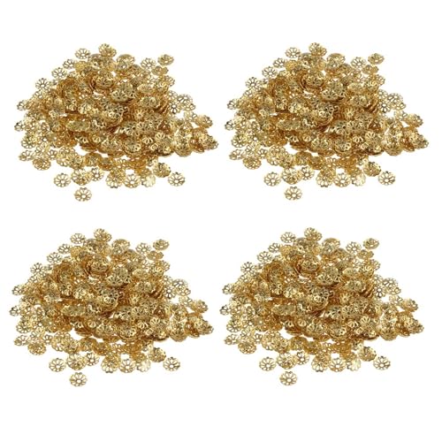 GNURBDILFO 2000 Stück 6Mm Gold Ton Perlenkappen für Schmuck Machen GNURBDILFO 2000 Stück 6Mm Gold Ton Perlenkappen für Schmuck Machen von GNURBDILFO