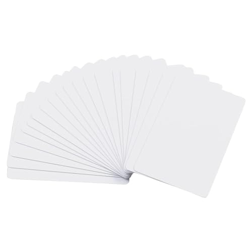 GNURBDILFO 20er-Pack Premium-PVC-Karten, CR80 30Mil, Weiße Plastikkarten in Grafikqualität für Foto-ID-Ausweisdrucker von GNURBDILFO