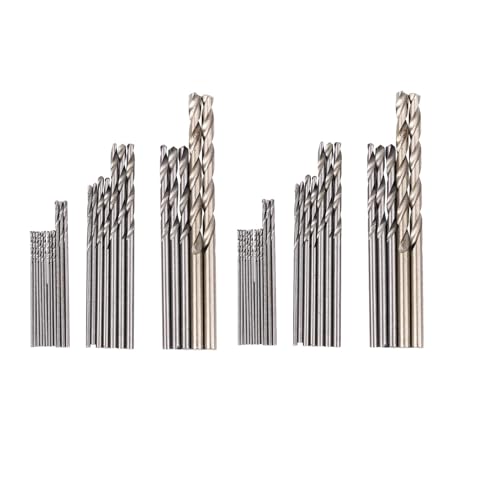 GNURBDILFO 50 Stücke 0,5-3,0 mm Satz Von Miniatur Zylinder Schaft Kleine Spiral Bohrer Set Loch Kleine Bohrer Kit von GNURBDILFO