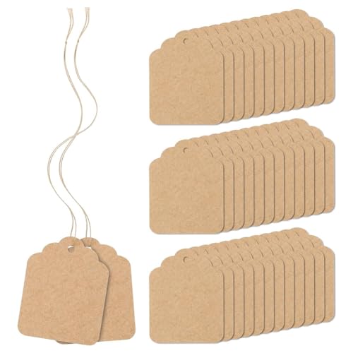 GNURBDILFO 500 Stück Preisschilder mit Befestigter Schnur Aus Braunem Kraftpapier, Etiketten für Geschenktüten, Markierung, Aufgereihtes Etikett, 1,4 X 1,8 GNURBDILFO 500 Stück Preisschilder mit Befestigter Schnur Aus Braunem Kraftpapier, Etiketten für Geschenktüten, Markierung, Aufgereihtes Etikett, 1,4 X 1,8 von GNURBDILFO