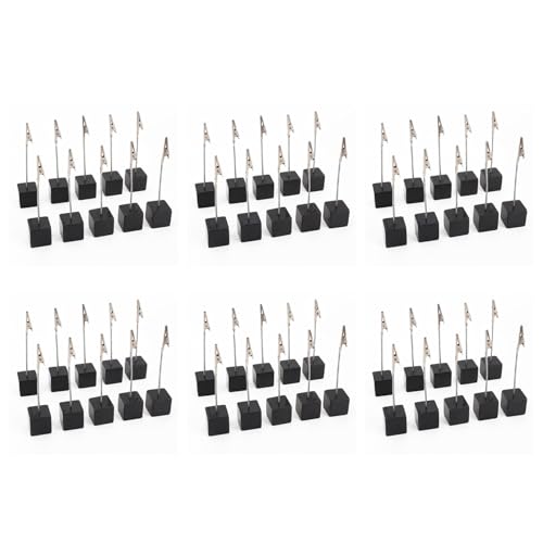 GNURBDILFO Kartenhalter Platz Memo Halter Card Clip Foto Bueroklammern Hinweis - 60 Stueck (Schwarz) von GNURBDILFO