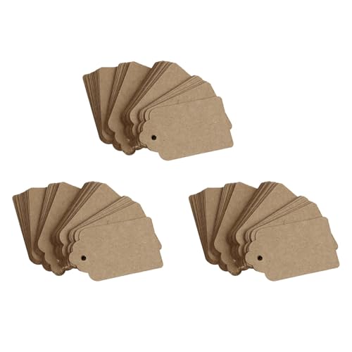 GNURBDILFO Pack 150 Rustikale 40mmx70mm Ueberbackene Kraftpapier Karte, Leeres Braunes Etikett, Hochzeitsbevorzugung, Geschenkanhaenger, DIY Etikett, Kofferanhaenger,Preisschild - Klein (150) von GNURBDILFO