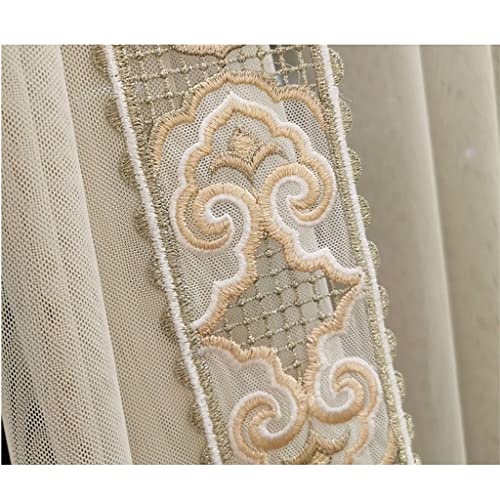 GNYVZXPLQ Huabian Glitzer-Tüllstoff, bestickt, 1 m, hochwertige, wasserlösliche Stickspitze, 7,2 cm Stickband zum Basteln, Nähen von Kleidung, Vorhang, Tischläufer (Beige-Rosa) von GNYVZXPLQ