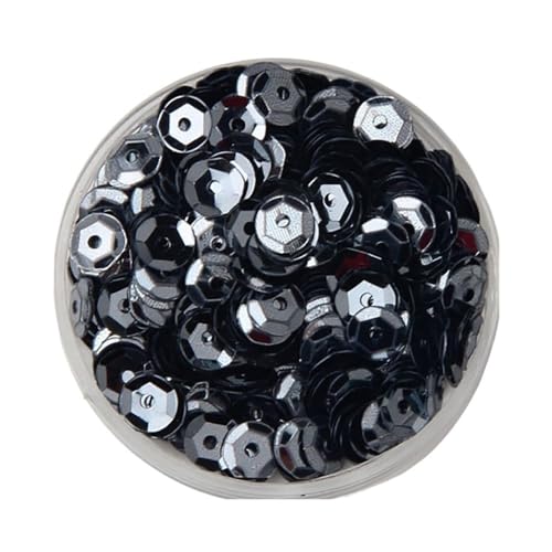 mit farbenfrohen Papierstücken, 1 Beutel 3/4/5/6/8/10 mm konkave runde lose Pailletten, DIY-Pailletten for Hochzeit, Basteln, Kleidung, Scrapbooking, Pailletten, 10/20/50 g(Grey,5mm*10) von GNYVZXPLQ