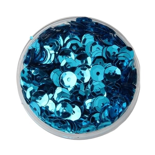 mit farbenfrohen Papierstücken, 1 Beutel 3/4/5/6/8/10 mm konkave runde lose Pailletten, DIY-Pailletten for Hochzeit, Basteln, Kleidung, Scrapbooking, Pailletten, 10/20/50 g(Peacock blue,10mm*50) von GNYVZXPLQ