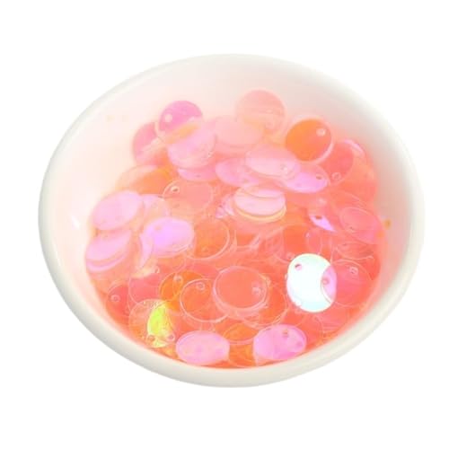 mit farbenfrohen Papierstücken, 1 Packung 15 mm klare Pailletten, flache, runde, matte Pailletten, Festival-Pailletten, Nähen, Hochzeit, Basteln, DIY-Material(Clear Light Pink) von GNYVZXPLQ