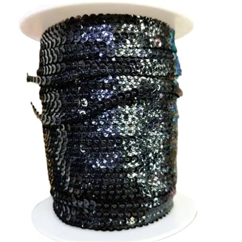 mit farbenfrohen Papierstücken, 10 Yards 3 mm Festival-Pailletten, lose Pailletten in Großpackung for Scrapbooking-Besatz, runde Stick-Pailletten(Black) von GNYVZXPLQ