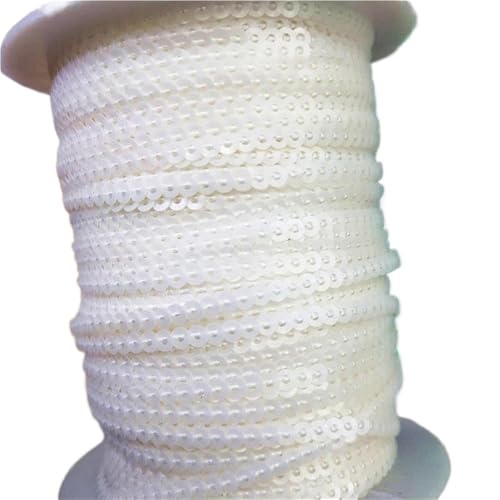 mit farbenfrohen Papierstücken, 10 Yards 3 mm Festival-Pailletten, lose Pailletten in Großpackung for Scrapbooking-Besatz, runde Stick-Pailletten(Dull White) von GNYVZXPLQ