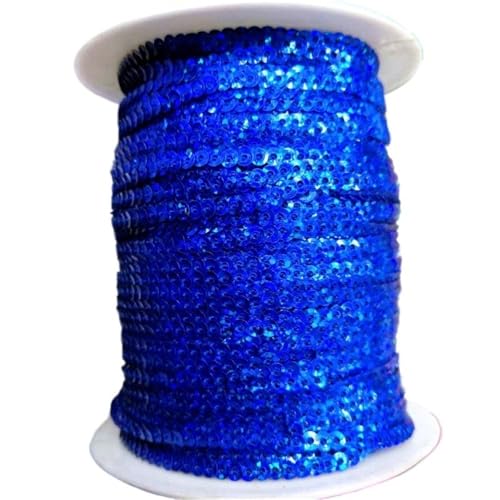 mit farbenfrohen Papierstücken, 10 Yards 3 mm Festival-Pailletten, lose Pailletten in Großpackung for Scrapbooking-Besatz, runde Stick-Pailletten(Laser Dark Blue) von GNYVZXPLQ