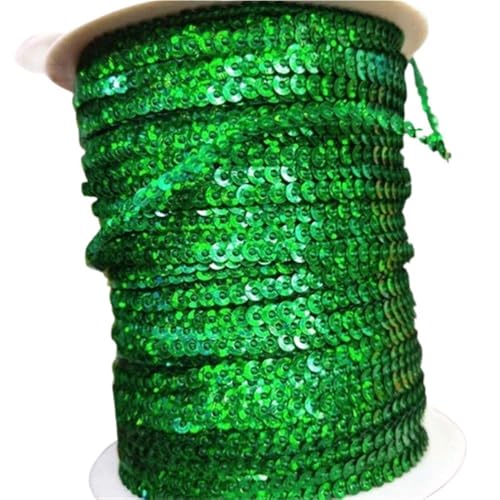 mit farbenfrohen Papierstücken, 10 Yards 3 mm Festival-Pailletten, lose Pailletten in Großpackung for Scrapbooking-Besatz, runde Stick-Pailletten(Laser Green) von GNYVZXPLQ