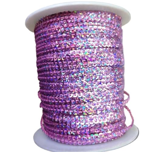 mit farbenfrohen Papierstücken, 10 Yards 3 mm Festival-Pailletten, lose Pailletten in Großpackung for Scrapbooking-Besatz, runde Stick-Pailletten(Laser Pink) von GNYVZXPLQ