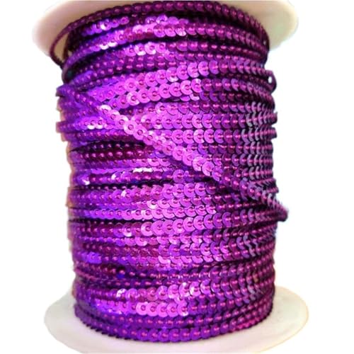 mit farbenfrohen Papierstücken, 10 Yards 3 mm Festival-Pailletten, lose Pailletten in Großpackung for Scrapbooking-Besatz, runde Stick-Pailletten(Laser Purple) von GNYVZXPLQ